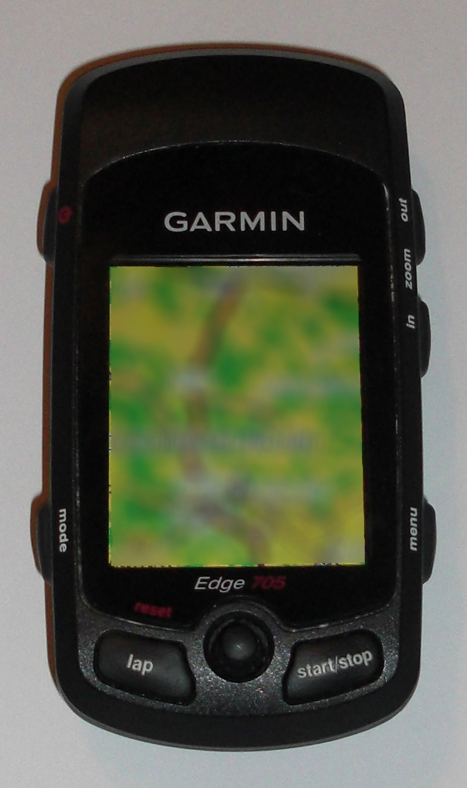 Cykelcomputer med graf over højde og distance (træningsprofil)